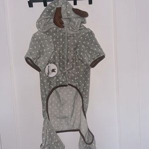 LUVGEAR PYJAMAS CHRISTMAS GRAY WITH REINDEER ANTLERS DOG PAJAMAS LARGE